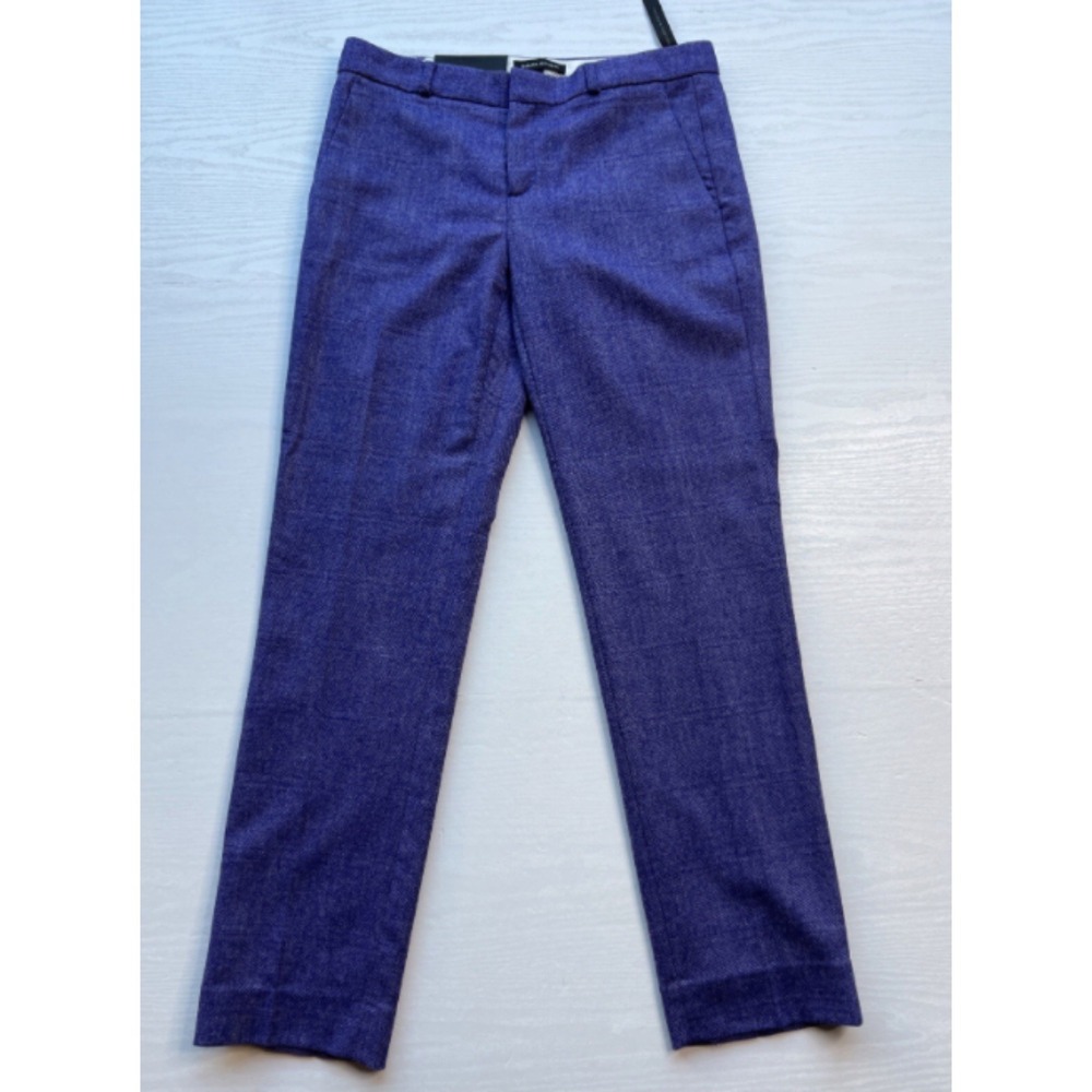 Banana Republic Avery Ankle Pants Wool Blend Womens 6L Purple Herringbone NWT